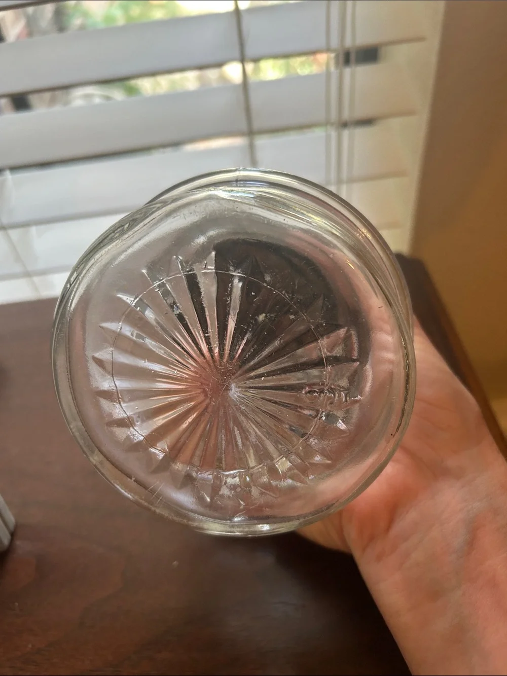 Vintage Finger Loop Hand Held Clear Glass Oil Lamp - Antique Home Accent